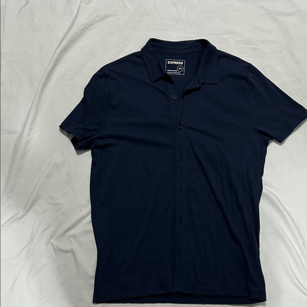 Express Men's Dark Blue Casual Shirt